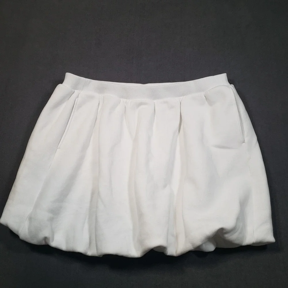 OFFLINE‎ by Aerie Bubble Skort Womens XL White Fleece Mini Skirt with Shorts